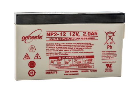 Enersys Genesis NP2-12 Battery - 12V 2.0Ah Sealed Rechargeable Lead-Acid