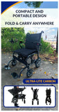 Ultra-Lite Carbon BW Lightweight Folding Electric Wheelchair – Carbon Fiber – 29.33 lbs