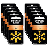 Size 10 Duracell Hearing Aid Batteries Activair Easy Tab - 60 Pieces - 10 Packs