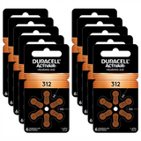 Size 312 Duracell Hearing Aid Batteries Activair Easy Tab - 60 Pieces - 10 Packs